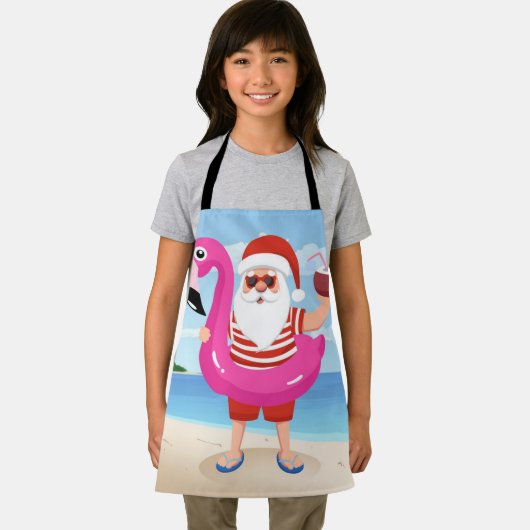 Santa Claus with flamingo inflatable ring Schort (Insitu)