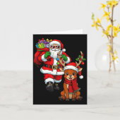 Santa Claus With Reindeer And Cool Christmas  Kaart (Gele Bloem)