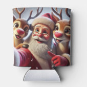 Santa Claus with Reindeers Celebrating Christmas Blikjeskoeler (Achterkant)