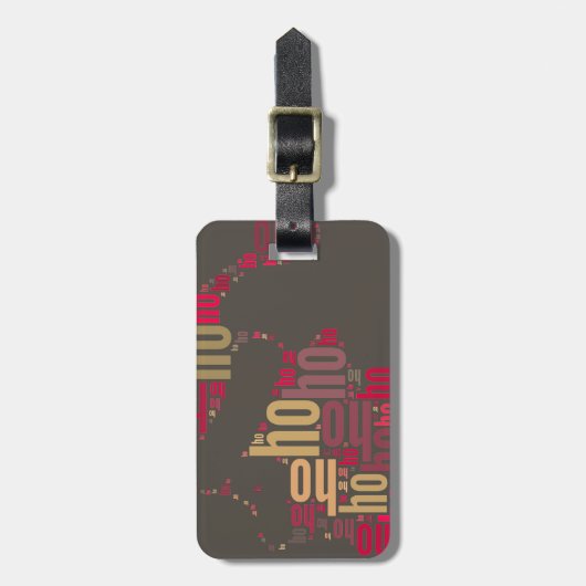 Santa Claus woordcloud Ho Ho Ho Bagagelabel (Voorkant verticaal)