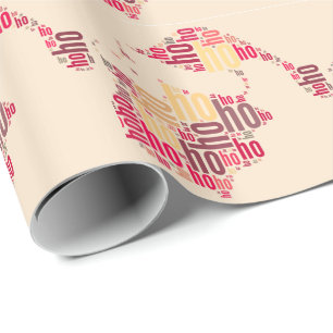 Santa Claus woordcloud Ho Ho Ho Cadeaupapier