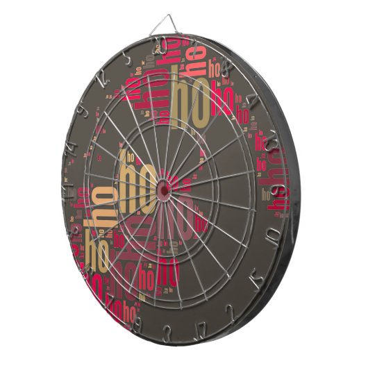 Santa Claus woordcloud Ho Ho Ho Dartbord (Voorkant Rechts)