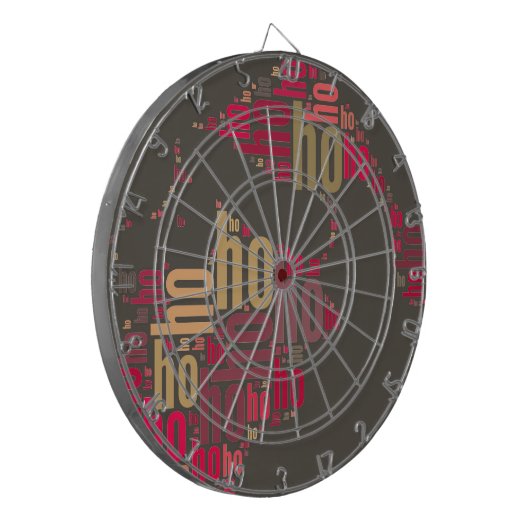 Santa Claus woordcloud Ho Ho Ho Dartbord (Voorkant Links)