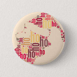 Santa Claus woordcloud Ho Ho Ho Ronde Button 5,7 Cm