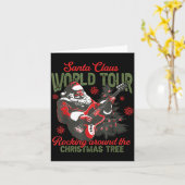 Santa Claus World Tour Rocking Around The Christma Kaart (Gele Bloem)