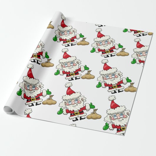 Santa Claus Wrapping Paper Cadeaupapier (Uitgerold)