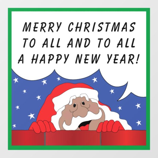 Santa Claus zegt dat Windows Cling Raamsticker (Vel)