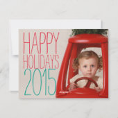 Santa Clause arrive à la ville Carte de Noël (Dos)