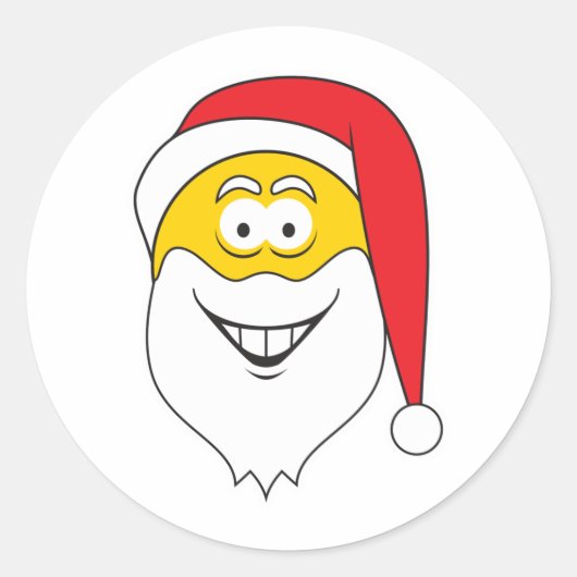 Santa Clause Face Ronde Sticker (Voorkant)