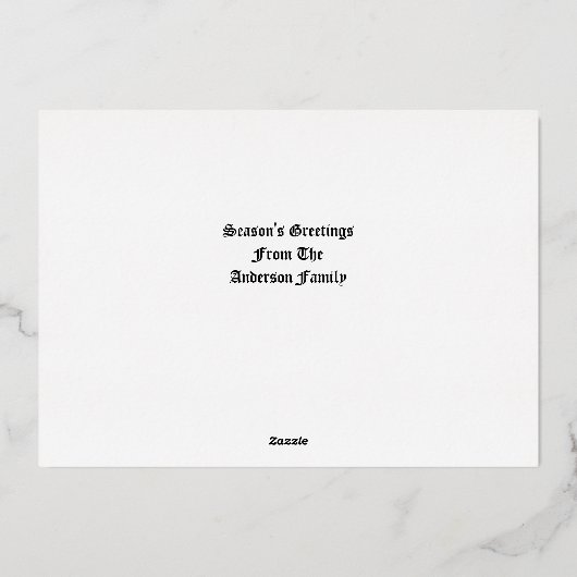 Santa Clause In Sleigh & Reindeer Christmas Folie Feestdagenkaart (Achterkant)