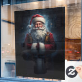 Santa Clause in vol gewaad Raamsticker (Cafe Raam)