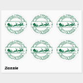 Santa Clause North Pole Green Ronde Sticker (Vel)