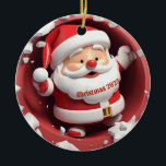 Santa Clause Ornement en céramique de Noël<br><div class="desc">Santa Clause Ornement de Noël Personnaliser</div>