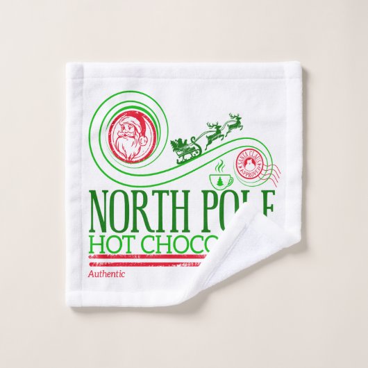 Santa Clause Pôle Nord Chocolat chaud (Gant de toilette)