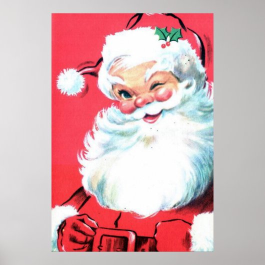 Santa Clause Poster Mur Art pour Noël (Devant)