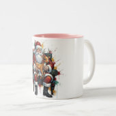 Santa Clause & Reindeer , Christmas Mug (Devant droit)