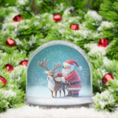 Santa Clause & Rudolf Christmas Snow Globe (Noël)