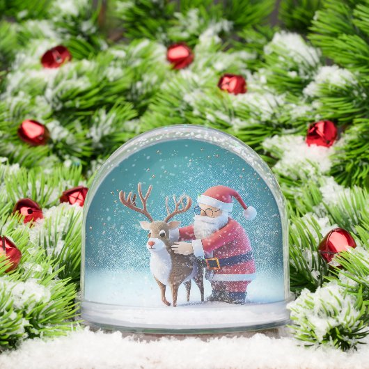 Santa Clause & Rudolf Christmas Snow Globe (Noël)