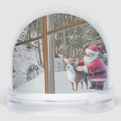Santa Clause & Rudolf Christmas Snow Globe Sneeuwbol (Achterkant)