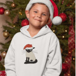 Santa Clause Siamese - Funky Christmas Pet Cat<br><div class="desc">Drôle chat siamois portant un casquette de Santa Clause. Ce chaton agacé dit à Bah Humbug de porter un casquette ridicule. Une chemise de vacances humoristique disponible dans de nombreux styles de chemises, y compris les chemises à manches longues et les sweat - shirts à capuche. Portez ce drôle de...</div>