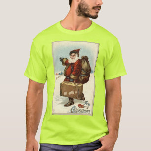 Santa Clause Suitcase Briefkaart T-shirt