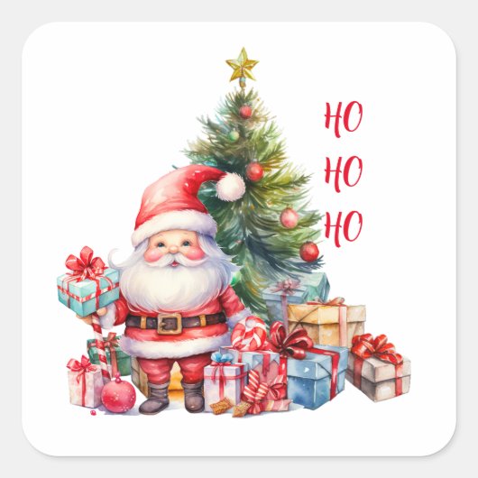 Santa Clause Vierkante Sticker (Voorkant)