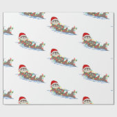 santa clausotter cadeaupapier (Vlak)