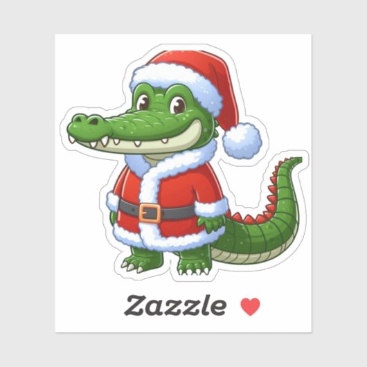Santa Clausule krokodil, grappige dieren Sticker (Vel)