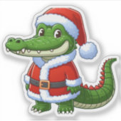Santa Clausule krokodil, grappige dieren Sticker (Voorkant)