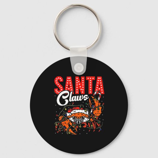 Santa Claws Christmas Funny Crab Lights Holiday Ca Sleutelhanger (Voorkant)