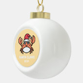 Santa Claws Crab Keramische Bal Ornament (Rechts)