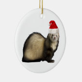 Santa Claws Ferret-versiering Keramisch Ornament (Rechts)