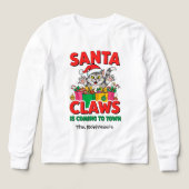 Santa Claws Funny Christmas Cat Custom Family Name (Voorkant)