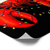 Santa Claws Funny Christmas Lobster With Lights Poster (Hoek)