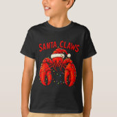 Santa Claws Funny Christmas Lobster With Lights T-shirt (Voorkant)