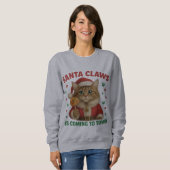 Santa Claws is Coming to Town T-Shirt (Voorkant volledig)