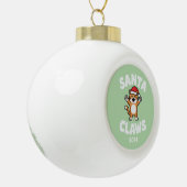 Santa Claws Keramische Bal Ornament (Links)