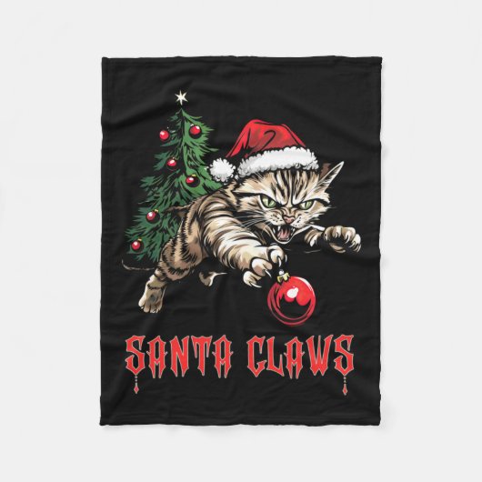 Santa Claws Long Sleeve  Fleece Deken (Voorkant)