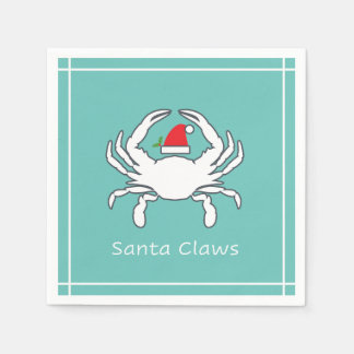 Santa Claws Nautical Holiday Napkin Seafoam Servet