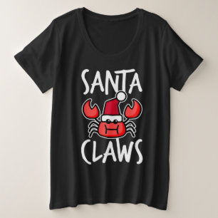 Santa Claws New England Crab Cute Kerstfeest Funny Grote Maat T-shirt