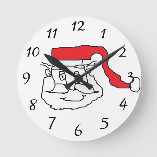 Santa Clock Ronde Klok (Voorkant)
