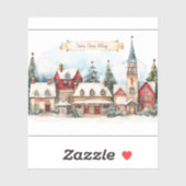Santa Clouse dorp op kerstdag Sticker (Vel)