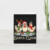 Santa Cluck Chicken Christmas Farm Animal Funny Kaart (Voorkant)