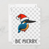 Santa Common Kingfisher Feestdagenkaart (Voorkant / Achterkant)