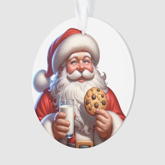 Santa Cookies and Milk Christmas Acrylic Ornament (voorkant)