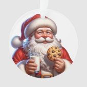Santa Cookies and Milk Christmas Acrylic Ornament (voorkant)