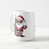 Santa Cool Mug with Sunglasses & Christmas Tree (Devant gauche)