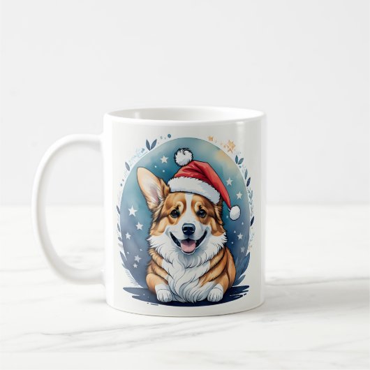 Santa Corgi Kerst Mok (Links)