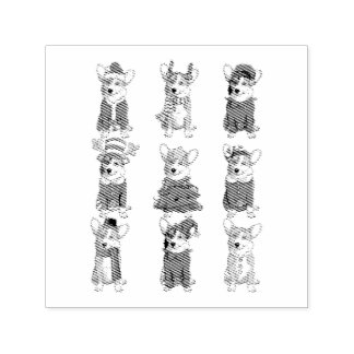 Santa Corgi kerstboom lampjes Elf Reindeer Dog Zelfinktende Stempel