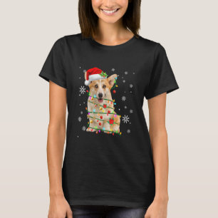 Santa Corgi kerstboom Light Pajama Dog X Mas T-shirt